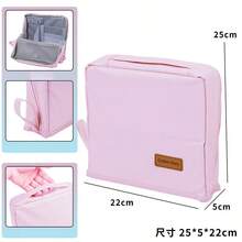 Tas Kosmetik Tegak untuk Wanita, Estetik, Gaya Mewah, Tas Penyimpanan Kosmetik Portabel dengan Kompartemen, Kotak Kosmetik Genggam - View 13