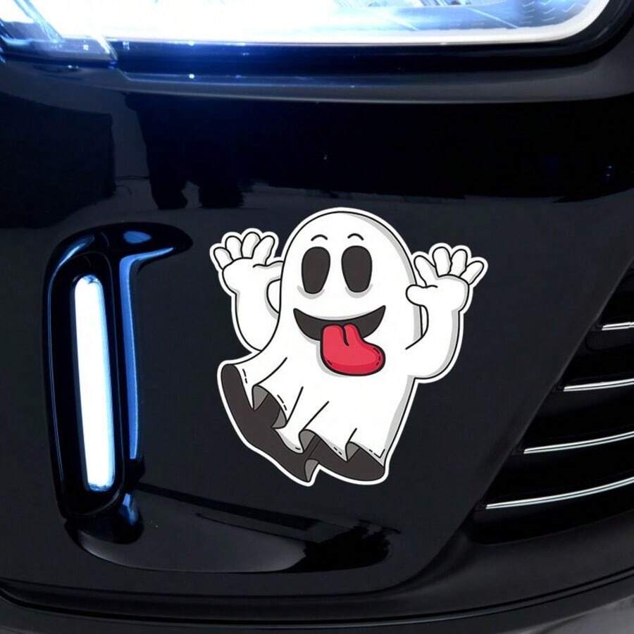 New Car Stickers For Halloween: Ghost, Witch, Creative Decoration, Body Decals, Window Stickers, Bumper Stickers. - Ghost Stickers - View 1