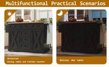 Multifunctional Folding Sideboard Black In Wood For Dining Room And Living Room - 黑色 - 查看 8