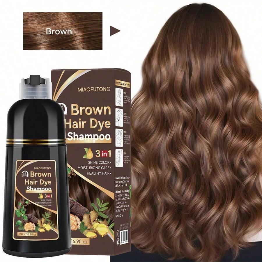Sampo Pewarna Rambut Jahe 3-in-1 - Ekstrak Botanikal, Warna Cerah dan Tahan Lama, Hidrasi Sepanjang Hari, Lembut untuk Kulit Sensitif, Melembutkan Rambut, Melembapkan, Mengurangi Rambut Kusut, Warna Instan, Menambah Kilau, Volume dan Kehalusan pada Rambut, Cocok untuk Pria & Wanita - MultiWarna - View 1