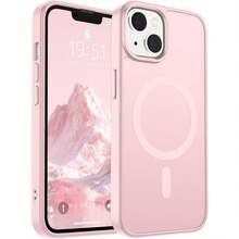 Translucent Matte Magnetic Phone Case Compatible With IPhone 13 14 15, Anti-Drop Anti-Scratch Hard Shell For IPhone 16 Pro Max 17 Pro Max 16e 17e 12 11 - Pink - View 1