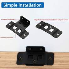 Bộ 52 món 2 trong 1 gồm 8 giá đỡ kim loại và 44 vít, đầu nối góc L 90 độ cho kệ nội thất, thanh đỡ khung giường góc dày và đầu nối thanh giường, dễ lắp đặt không cần dụng cụ phức tạp - 8 giá đỡ + 44 ốc vít - Xem 4