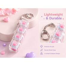 1pc Light-Touch Stress Relief Toy, Designed For Adults, Square Keyboard Clicker Keychain, Sensory Gift For Autism, Anxiety And Stress Relief (Clear-Macaroon1, 4-In-1 - 1 Piece) - Multicolor - View 6