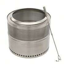 Fire Pit Folding Smokeless Firepit Stainless Steel Portable Outdoor Firepit Fire Pits For Outside Camping - Silver - View 5