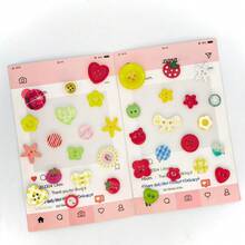 11/22/33/44/55/66/77/88Pcs Mixed Shape Resin Sewing Buttons In Box, Fruit And Heart Shaped Sewing Buttons, Star Butterfly Flower Mixed Shapes, Suitable For Sweater Cardigan Handmade Decoration - Multicolor - View 2