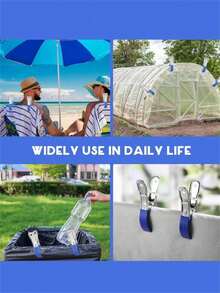 20pcs Practical Heavy‑Duty Windproof Tarp Clips Upgraded Thickened Pool Cover Fastener Strong Lock‑Grip Resist Wind Tearing UV‑Stable Non‑Scratch Design For Above‑Ground Pool Winter Solar Cover Camping Awning Laundry Blanket Fixing Gear - Multicolor - View 6