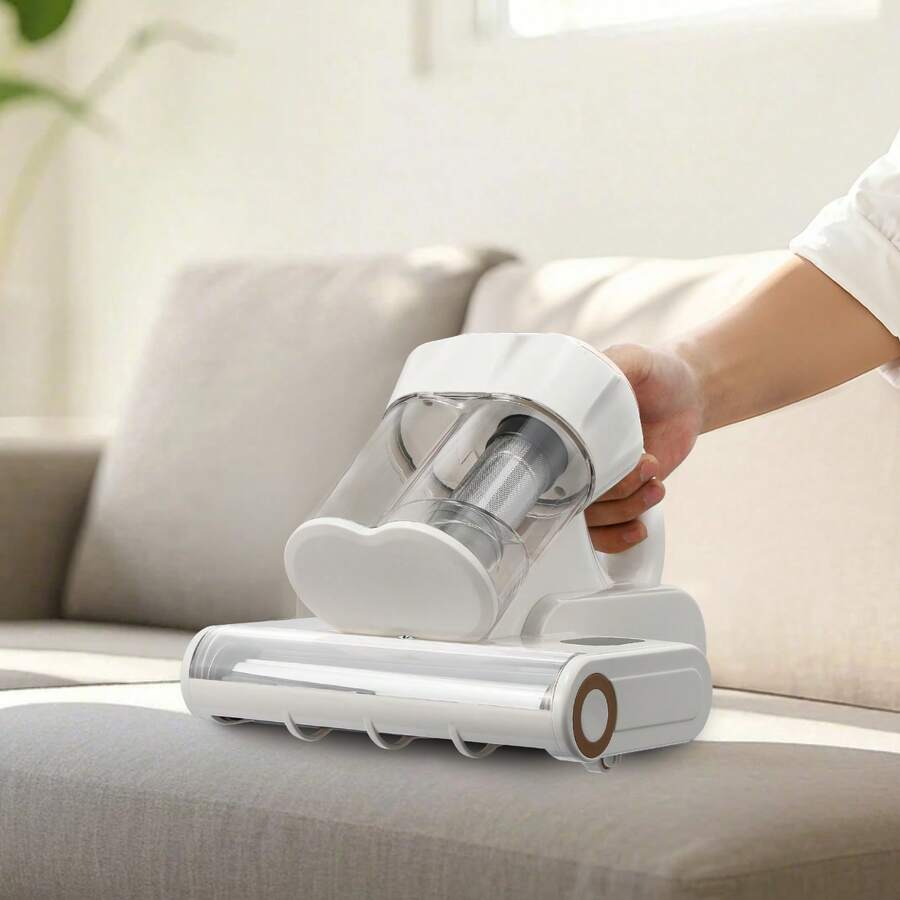 Mattress Vacuum Cleaner, 550W Bed Vacuum Cleaner With 18Kpa Powerful Suction And Dual Dust Bin, HEPA Filter & Heating, Ultrasound Tech & Cleaning Lights, Handheld For Bed, Sofa, Corded, White - White - View 1