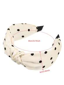 1 Stück breites gepunktetes Haarband mit Knoten für Damen, Satin-Stoff mit Twist-Obenknoten, modisches Haaraccessoire für Urlaub und Strand - Verschiedenfarbig - Übersicht 4