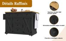 Multifunctional Folding Sideboard Black In Wood For Dining Room And Living Room - 黑色 - 查看 3
