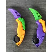1件 隨機顏色 3D列印蝴蝶爪重力折疊刀 紓壓玩具，適合角色扮演與戶外遊戲，聖誕節、萬聖節、生日理想禮物 - 彩色 - 查看 5