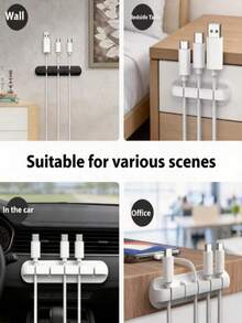 The New Cable Clips Feature Self-Adhesive Backing, Making It Convenient For Organizing Cables. They Can Accommodate USB Cables And Can Also Be Used As Cable Fixers For Desks, Cars, Homes And Offices Room Decor.Back To School Office - One Size Fits All - View 4