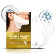 Hoygi Masker Pengencang & Pengangkat Kolagen Emas 24K, Mengencangkan Dagu Ganda dan Kerutan Leher, 1 Kotak 4 Buah - Masker pengencang V-line - View 5