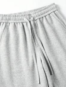Men's Casual Straight Leg Loose Sweatpants Streetwear Versatile Commute - Grey - View 4