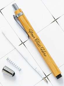 Custom Text Logo Capacitive Stylus Bamboo Ballpoint Pen, Bamboo Writing Tool, Stationery Gift, Natural Desk Accessory, Ballpoint Pen, 2-In-1 Pen, Touch Pen, Creative Bamboo Ballpoint Pen Office Stationery Gift Promotional Pen - Multicolor - View 11