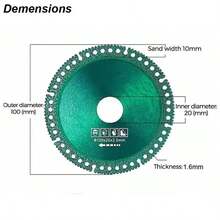 Cakram Pemotong Komposit Multifungsi 100mm untuk Baja Warna, Ubin, Logam, Keramik, Batu Lempeng, Marmer, Pipa PVC, Mata Pisau Gerinda Sudut, dan Gergaji. - 100 mm/3,94 inci - View 4