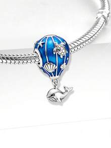 1pc Fashion Shiny Travel Around The World Pendant Beads, Suitable For Women's Bracelet, Bangle DIY Jewelry Making And Daily Outfit Matching Accessories, Suitable For Girls To Wear - Silver - View 11