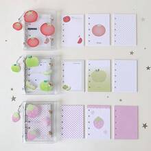 1pc Mini Photo Card Album With Fruit Bead Pendant, Transparent Polka Dot Cover, Replaceable Pages Idol Card Storage Binder, Student Star Card Collection Book, Strawberry Tomato Green Apple Pattern, Back To School,Card Holder - Photo Album - View 1