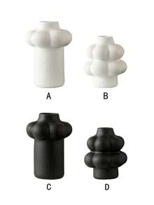 1 pieza Jarrón de cerámica mate con forma de nube, soporte para flores, múltiples colores, estilo minimalista moderno, decoración de escritorio, adecuado para boda, fiesta, hogar, oficina, Halloween, decoración navideña - florero - Ver 10