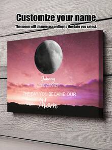 Custom Moon Phase Canvas Wall Art | Personalized Name & Date Starry Sky Map Gift | Unique Commemorative Photo Print, Perfect For Home Decor, Canvas Wall Art, Custom Poster, Poster, Room Decoration Gift. - Multicolor - View 4