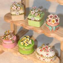 SIQIZHOU 1pc Flower Jewelry Box Earring Necklace Ring Box Alloy Cherry Blossom Decor Box Round Ring Box Enamel Craft Cherry Blossom Jewelry Box Birthday Gift Fashion Small Ornament - Sakura Jewelry Box - View 12