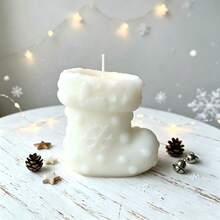 شمعة معطرة على شكل بوت ثلج عيد الميلاد، قطعة ديكور منزلية، 1 قطعة - 1PC - مشاهدة 9