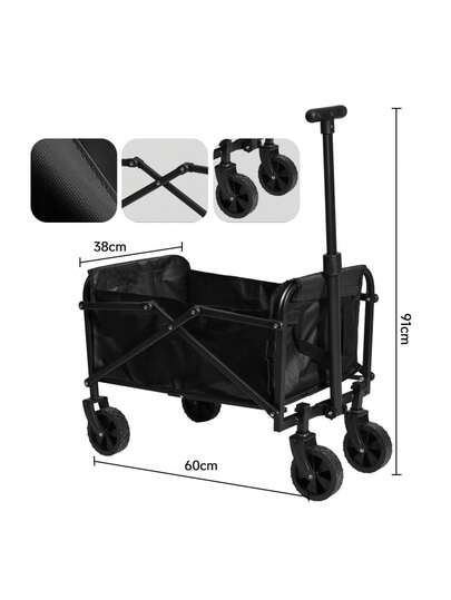 1pc Heavy Duty Extra Large Outdoor Folding Camping Wagon, Portable Picnic Camping Cart, Foldable Travel Trolley For Camping And Outdoor Activities