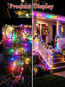 USB Colorful Christmas Light String, 5m/10m Candy Cane Twisted LED Fairy String Lights, Flexible Indoor Decorative Light Rope, Suitable For Christmas Tree, Stairs, Fireplace, Window And Holiday Party Decoration - Christmas Santa Claus String Lights - View 5