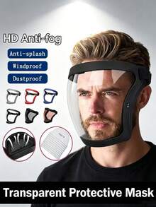 Set de Máscara de Protección Facial Transparente con Hebilla Ajustable - Máscara Facial para Deportes y Montar para Trabajo, Esmerilado, Deshierbe y Protección contra el Corte de Césped - Varios estilos - Ver 1