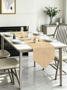 1 pieza,Camino de mesa artesanal,Camino de mesa triangular de unicolor estampado simple,Camino de mesa irregular puntiagudo,Cubierta de microondas,Mantel irregular puntiagudo,Adecuado para mesa de comedor,Mesa de café,Decoración del hogar,Decoración duradera de cocina y comedor,Decoración de mesa de comedor,Decoración de entrada - Albaricoque - Ver 2