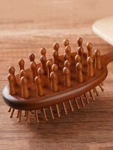 1pc Air Cushion Massage Comb Multi-Function Fine Tooth Air Cushion Design Styling Hairbrush For Women - Brown - View 6