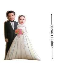 1pc Customized Photo Wedding Couple Art Photo Personalized Design Fun - Double-Sided Printed Photo, Soft And Interesting Fabric, Ideal Gift For Birthday And Holiday, Breathable, Suitable For Her, Him, Him, Boyfriend, Girlfriend, Mom, Dad, Family, Friends, Anniversary, Mother's Day, Birthday, Valentine's Day Gift Pillow Casual Fashion Design, Can Print Personal Or Favorite Actor - Multicolor - View 11