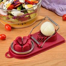 Feliator Multifunctional Flippy Pentru Oua, Mozzarela, Fructe, 2 Forme De Feliere, Agatatoare, 20 Cm, Visiniu - Red - View 2