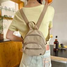 Mochila pequeña de unicolor estilo macaron, versátil y casual, ligera y sencilla para ir al trabajo, para hombres y mujeres - Multicolor - Ver 6