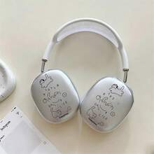 1 buah Casing Headphone Over-Ear Max 2 Gaya Ins Jepang Korea dengan Desain Kartun Garis Kucing, Cangkang Pelindung TPU Transparan Lembut - MultiWarna - View 1