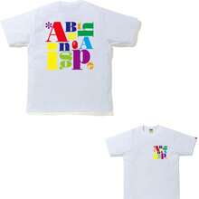 White Normcore B.APE Short Sleeve T Shirt Unisex Oversized Fit Daily Couple Matching Outfit - 白色 - 查看 1