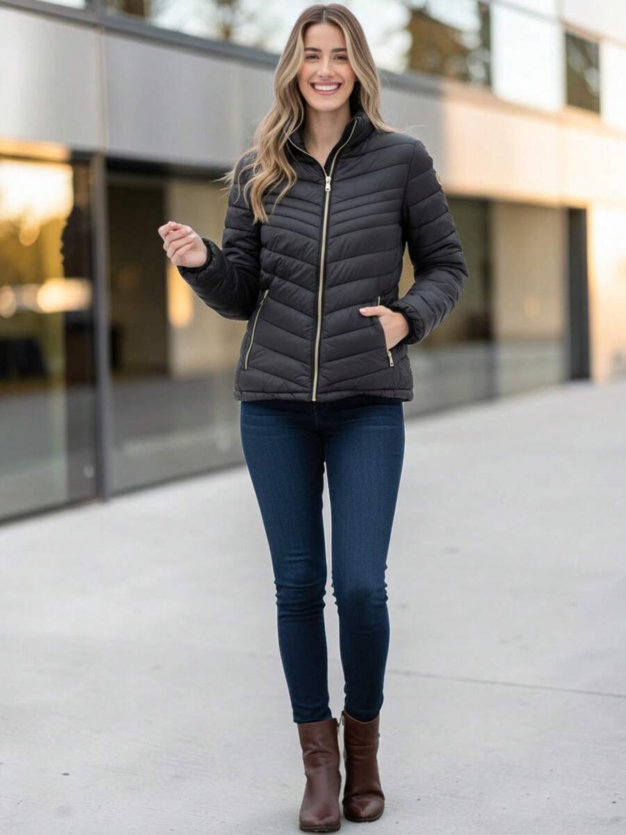 Women Lightweight Jackets - Black - View 1