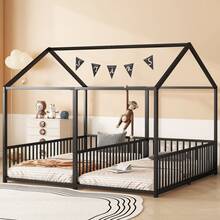 Bed Frame Kids Bed 90x200cm - House Design - 黑色 - 查看 4
