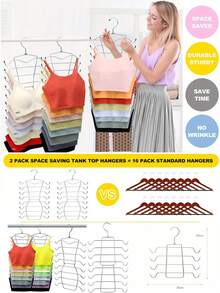 2pcs/1pc Multi-Layer Stainless Steel Folding Clothes Rack, For Underwear And Bra Drying, Multi-Functional 8/4-Layer Storage Rack, Suitable For Seamless Tank Top Organization, Non-Slip Foldable Bra Storage Rack, Small Space Storage And Organization, Holiday Gift - Multicolor - View 8