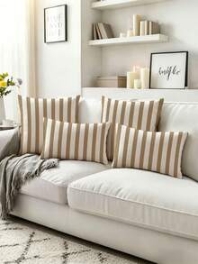 2 Stück, minimalistischer Stil Kissenbezug, Beige & Braun Linien Design Kissenbezug, verschiedene Größen, Kissenbezug, Lendenkissenbezug, Kissenbezug, Heimdekoration, Wohnzimmerdekoration, Sofa Wohnzimmer, Wohnzimmerdekoration, Valentinstag Geschenk für ihn/sie, Sofadekoration, Sofakissenbezug, Autokissenbezug, Kissenfüllung nicht enthalten - Beige - Übersicht 9