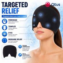 Gel Cooling Head Wrap For Headache Relief, Physical Cooling, Sleep Soothing, Hot & Cold Compress Migraine Relief Cap - Multicolor - View 4