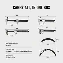 Kit de Compresor del Resorte de Amortiguador 1,2 T Carrera 280 mm Tensor de Resorte de Acero 1 Par con Caja de Herramientas y Soporte de para Desmontar Resortes de Suspensión de Coches - A - Ver 7
