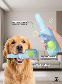 PETSIN Squeaky Water Bottle Chew Toy For Dogs Who Love To Chew, Cute And Durable Water Bottle Shaped Dog Chew Toy, Suitable For Medium And Small Dogs, Interactive Dog Toy That Exercises And Entertains - Multicolor - View 1
