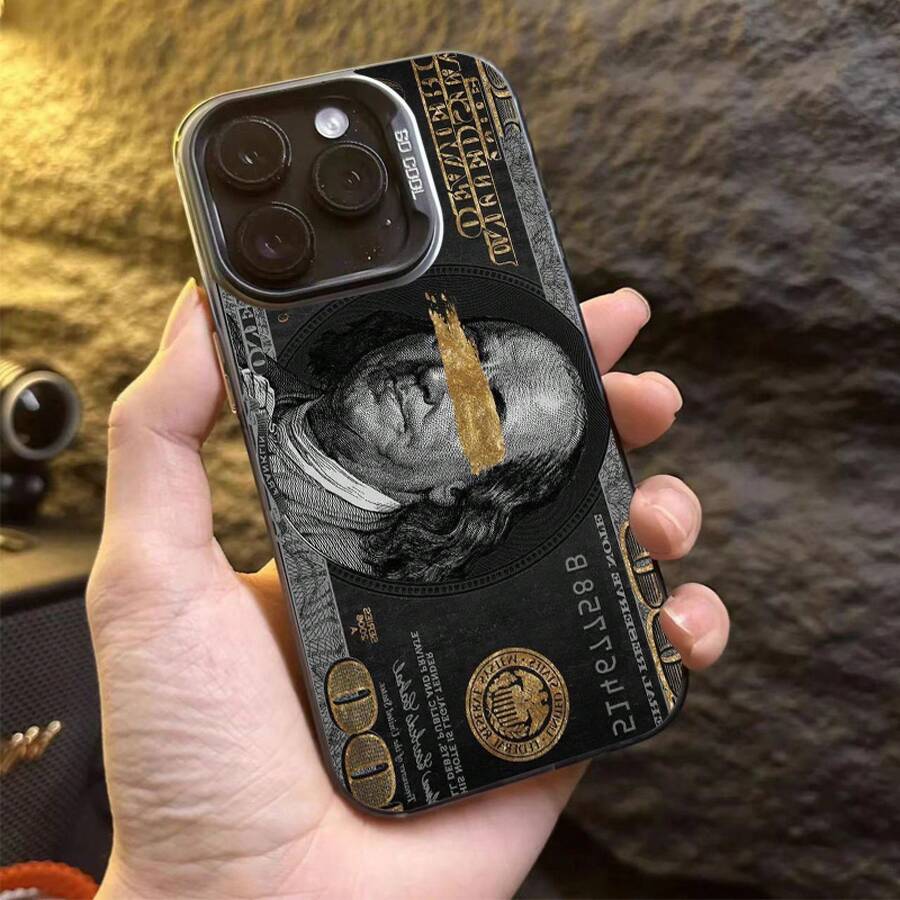 Phone Case: Creative Design Hundred Dollar Bill Pattern Phone Case For 16/13 Pro Max/15 Plus/ 13/16 Plus/11 Pro Max/16 Pro/15 Pro/ 14/11 Pro/12 Pro Max/12 Pro/14 Pro/ 11/13 Pro/14 Pro Max/14 Plus/15 Pro Max/ 12/ - 透黑 - 查看 1