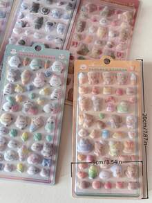 Kawaii 3D Relief Fluffy Animal Flocked Stickers For Scrapbooking Cute Phone Case Decoration Sticker School Stationery Supplies - Color - View 2