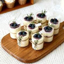 10/50/100pcs 100ml Straight Cylindrical Transparent Plastic Mousse Cups, Durable Clear Dessert Cups For Tiramisu, Pudding, Jelly, Cheesecake, Wedding Birthday Buffet Party Dessert Table - Transparent - View 3