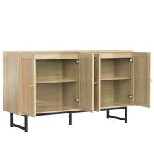 Sideboard With Real Wicker – 140 X 39.5 X 80 Cm - Brown - View 11