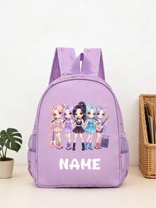 1pc Personalized Back To School Backpack, Casual Versatile K-POP Theme Print, Zipper Closure Nylon Material, Adjustable Shoulder Straps, Hand-Carry Option, Suitable For School, Commuting, Shopping, Daily Use. Birthday Gift. - One Size - View 19