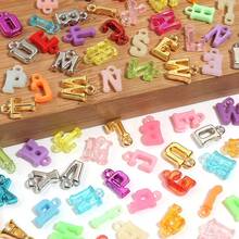 27g Pack (Approx. 100pcs) Colorful Acrylic Letter Charms, DIY Jewelry Making Accessories, Suitable For Necklaces, Bracelets, Earrings, Clothing And Shoes Decoration - Alphabet Pendant - View 8