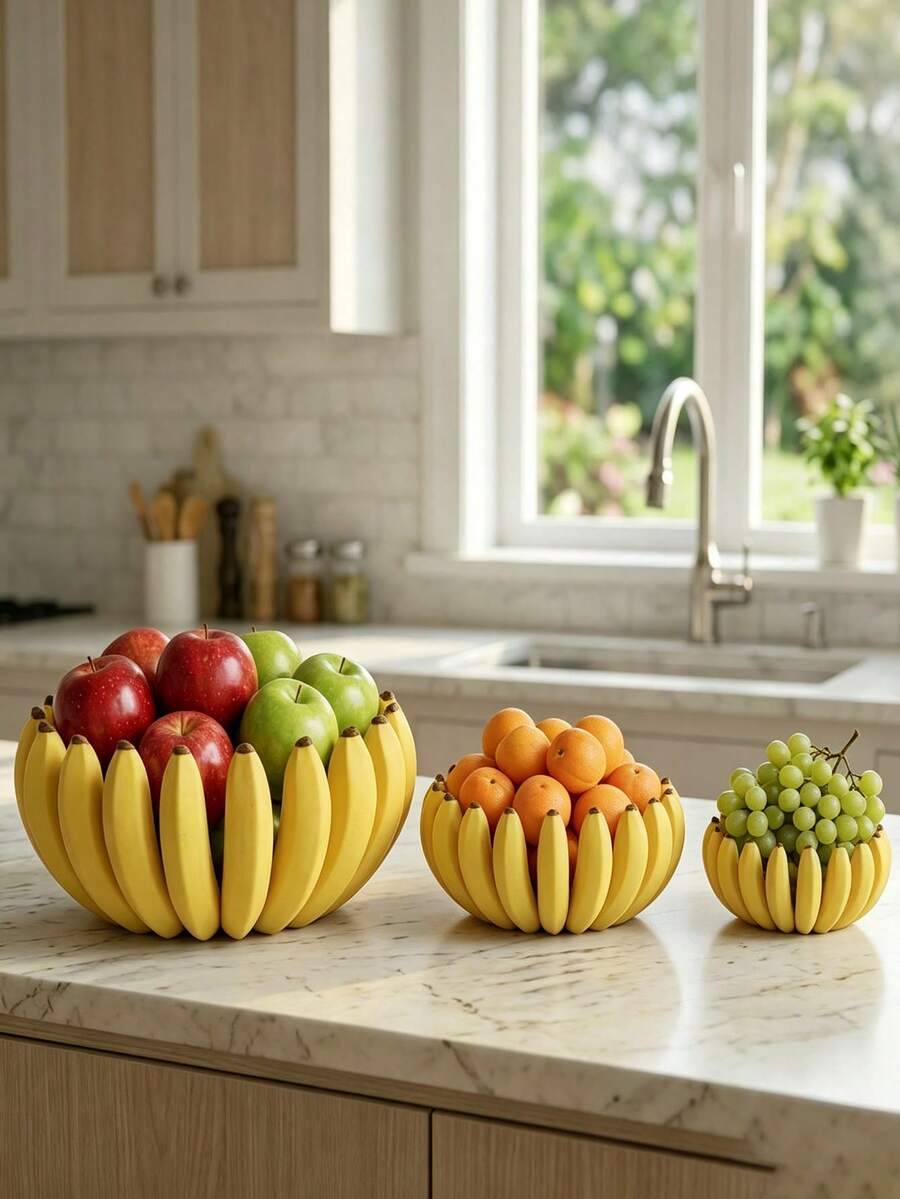 1 Buah Baki Berbentuk Pisang untuk Kunci dan Perhiasan, Wadah Penyimpanan Meja Bertema Buah dengan Garis-garis Kulit Pisang, Wadah Plastik Serbaguna untuk Perlengkapan Rumah di Area Masuk, Dekorasi Tanpa Kontak Makanan, Hadiah Pindah Rumah - konvensional - View 1