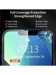 3片裝白色高清晰強化玻璃螢幕保護貼，相容 Apple 17 系列，亮面光滑，9H 硬度，防刮無氣泡安裝，相容手機殼，適用 11/12/13/14/15/16/17 Pro Max，高清晰透明保護膜，手機配件 - 無色 - 查看 9